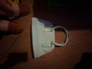 Cynthia Rowley Mint Green Woven Faux Leather Dome Satchel